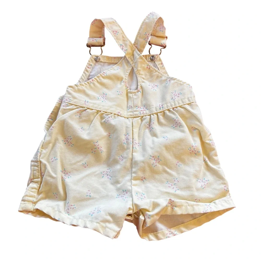 Vintage OshKosh B'gosh Girls Overall Shorts 3/6 Months Pastel Yellow